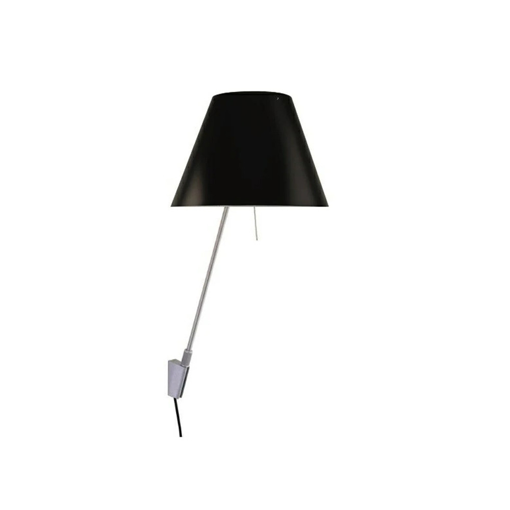 Luceplan - Costanza Wandleuchte m/Dimmer Alu/Liquorice Black von Luceplan