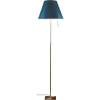 Luceplan Costanza Terra Teleskop mit Touchdimmer, Messing Schirm: petrolblau von Luceplan