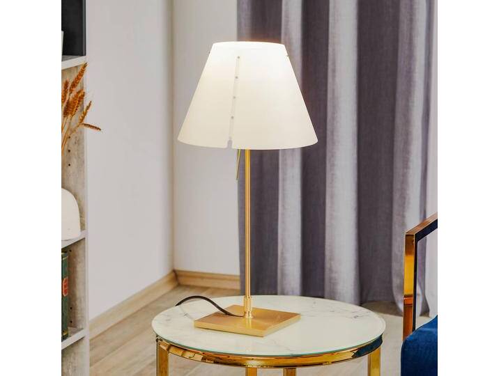 Luceplan Tischlampe Costanzina, messing / gold, für Wohn- / Esszimmer, Aluminium, Design, Tischlampe von Luceplan