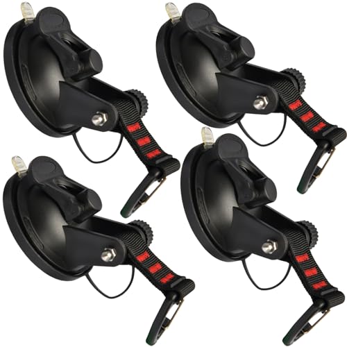 Saugnapf Haken - Saugnapf Haken Extra Stark 4 Stücke Set Auto Saugnäpfe Saugnapf Camping für Auto Saugnapf, Sonnensegel, Vorzelte, Seitenmarkise, Boot, Wohnmobil, Haushalt von Lucfulyear