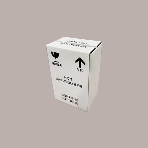 Lucgel Selbstmontierende Box für 6 Flaschen mit Aufdruck und Innenabschnitten 200 x 139 x 305 H mm - 10 Stück - von Lucgel