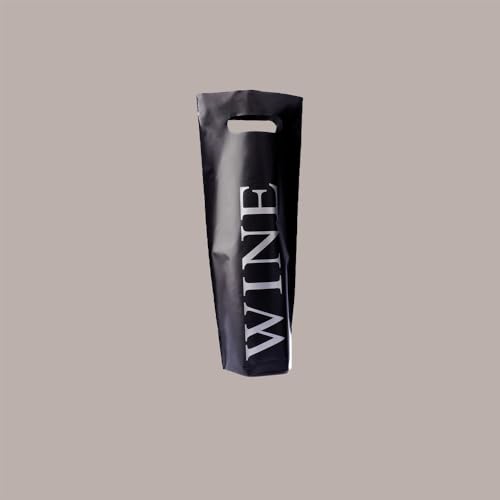 Lucgel Shopper Flaschenhalter 750 ml aus schwarzem Kunststoff Weindruck 16 + 10 x 38 cm - 20 Stück - von Lucgel
