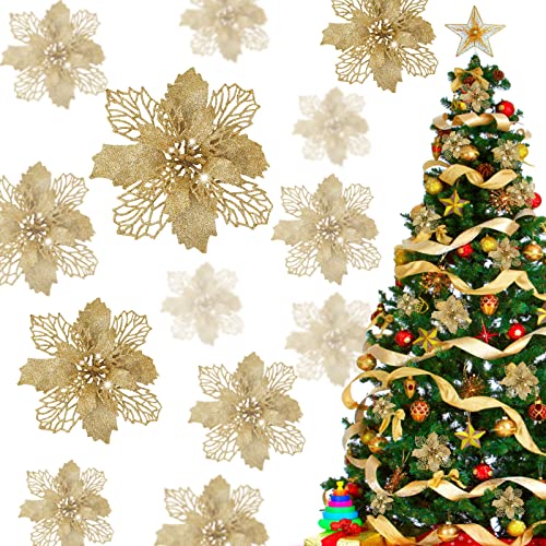 Luchild 12 Stück Glitter Weihnachtsbaum Ornament Dekoration Weihnachten Blumen Dekor Ornament Christbaumanhänger Luchild 12 Stück Glitter Weihnachtsbaum Ornament Dekoration Weihnachten Blumen Dekor Ornament Christbaumanhänger von Luchild
