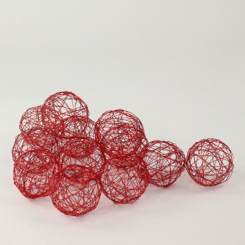 Draht Kugeln fein 12 St. in der Box Ø 5 cm rot Dekoball Dekokugel von Lucht
