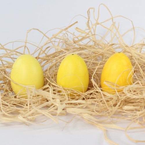 Ei Osterei, echte ausgeblasene Gänseeier für Osternest Ostern, 12er Box, sortiert in 3 verschiedenen Farbtönen, gelb von Lucht