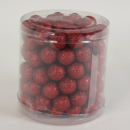Glitter-Kugeln, 120 Stück in der Box, rot, Ø 2 cm von Lucht