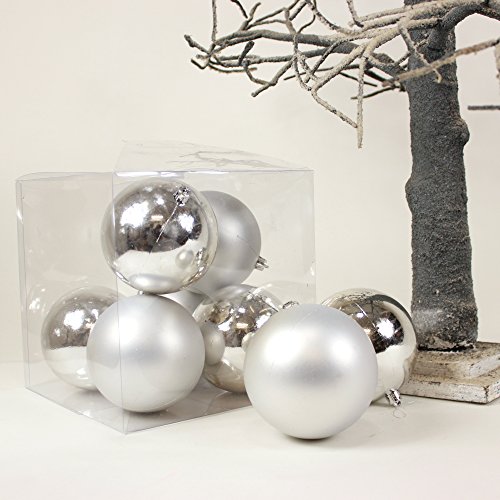 Lucht Weihnachtskugeln 10 cm Silber 8 Stück in der Box von Lucht
