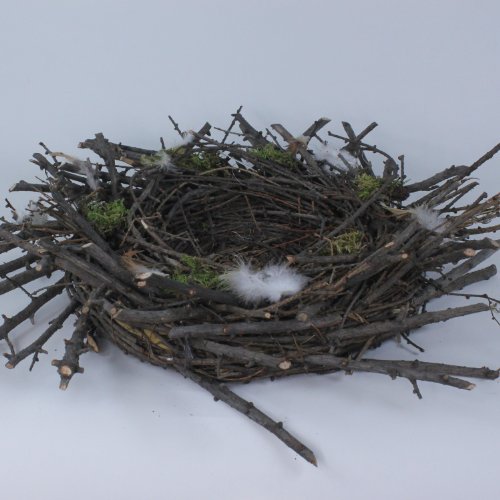 Nest mit Moos und Federn, Osternest Ostern Osterdeko Vogelnest, Ø 40 cm von Lucht