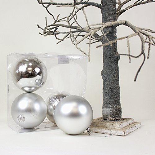 Weihnachtskugeln 12 cm silber 4 Stück in der Box von Lucht