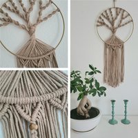 Baum Des Leben Makramee Macrame Rund Wandbehang Stoffdekoration An Die Wand Kreis Baumwolle Boho Zum Aufhängen Wanddekoration von LuciForPlants