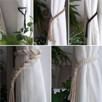 Makramee Raffhalter Gardinenhalter Vorhanghalter Schwarz Jute Macrame Boho Landhaus Kordel Baumwolle von LuciForPlants