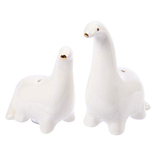 Luciano Housewares 65994 Design, Keramik, Kitchen Essential Cute Novelty Porzellan Dinosaurier Salz-und Pfefferstreuer Set, 6,1 x 8,0 cm, Weiß von Luciano Housewares