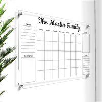 Acryl Familienkalender | Personalisierte Familie Memo Board Trocken Abwischbarer Wandkalender Personalisierter Kalender Für 2023 Gold Text von LucidWallArts