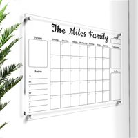 Großer Acryl Familienkalender | Personalisierter Monatsplaner Trocken Abwischbarer Wandkalender Familien Whiteboard Planer Acryl-Wandkalender von LucidWallArts