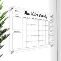 Großer Acryl Familienkalender | Trocken Abwischbarer Wandkalender Familien Whiteboard Planer Acryl-Wandkalender Personalisierter von LucidWallArts