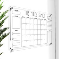Großer Acrylkalender | Benutzerdefinierte Trocken Abwischbare Tafel Personalisierter Familienplaner Wandkalender 2025 Monatsplaner von LucidWallArts