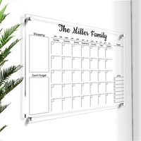 Personalisierter Acryl-Familienkalender | Trocken Abwischbarer Wandplaner Großer Wandkalender 2023 Monats - & Wochenkalender Individuelles Memoboard von LucidWallArts