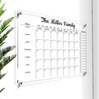 Personalisierter Acrylkalender Für Die Wand | Großer Trocken Abwischbarer Planer Mahlzeitenplaner & Menüboard Benutzerdefinierte Monatsplaner von LucidWallArts