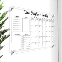 Dry Erase Acryl-Kalender | Individueller Großer Wandkalender Klarglas-Acryl-Tafel Benutzerdefinierter Monatskalender Visionsboard Kostenlose Vorschau von LucidWallArts