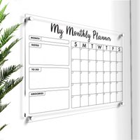 Trocken Abwischbarer Kalender | Acryltafel Mit Persönlichem Titel Benutzerdefinierte Familienplaner Klare Bearbeitbare Kostenloser Versand von LucidWallArts