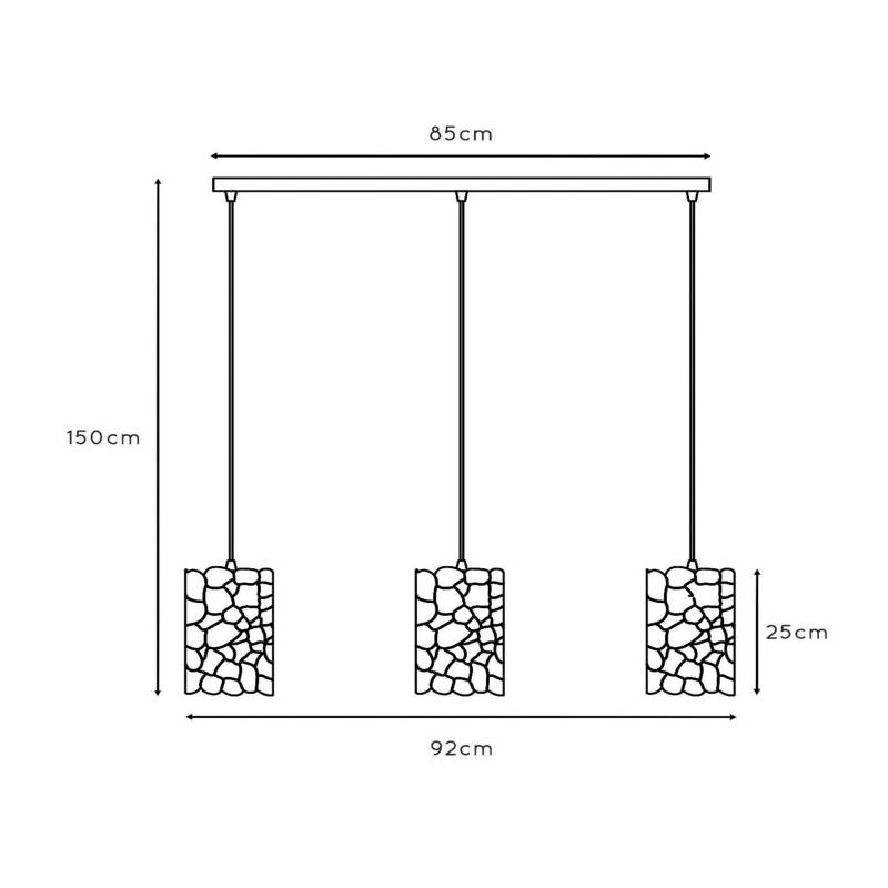 Hängeleuchte Almelo, 3-flammig, linear, schwarz/gold, Metall Hängeleuchte Almelo, 3-flammig, linear, schwarz/gold, Metall von Lucide
