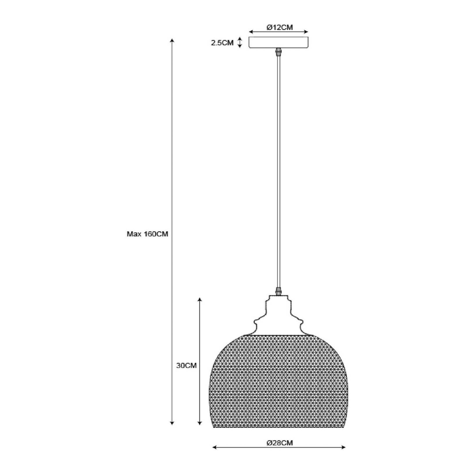 Hängeleuchte Mesh, einflammig, schwarz, Ø 28 cm von Lucide