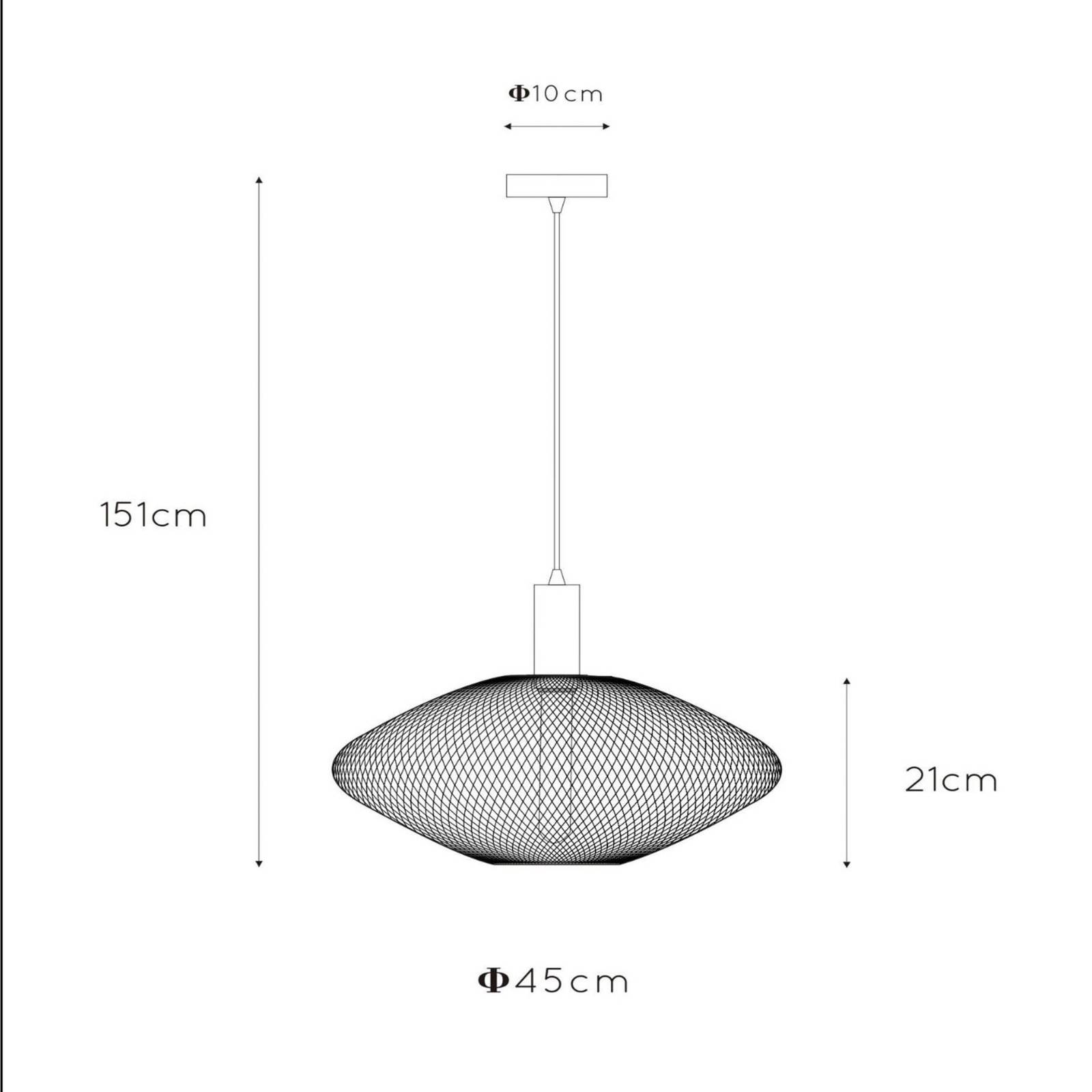 Hängeleuchte Mesh, trapezförmig, Ø 45 cm, schwarz von Lucide