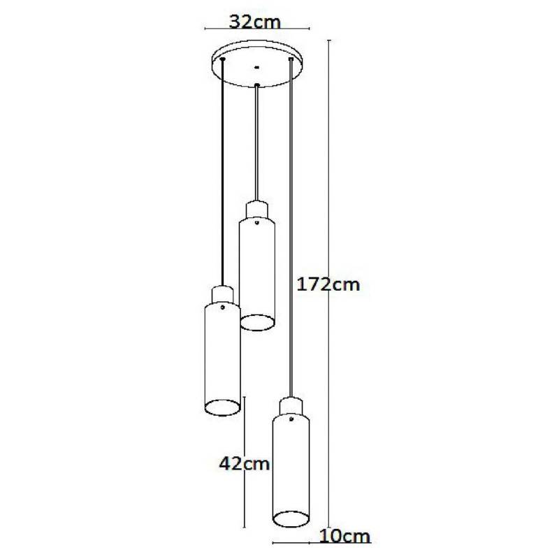 Hängeleuchte Orlando, rauchgrau, dreiflammig von Lucide