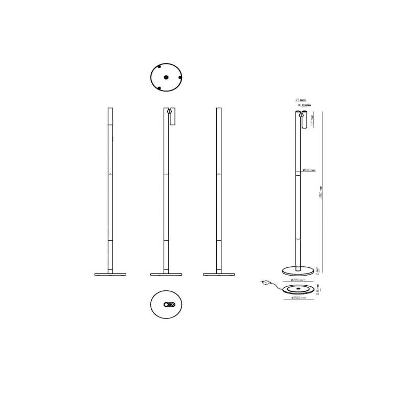 LED-Akku-Stehlampe Antrim, schwarz, 1-flammig, IP54, dimmbar von Lucide