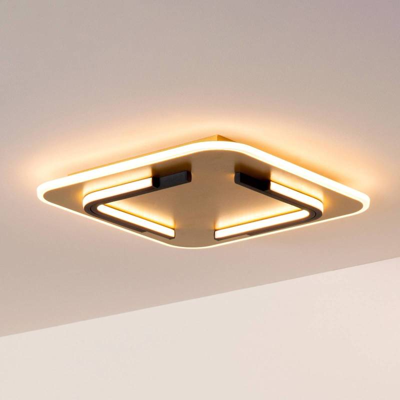 LED-Deckenleuchte Andreas, eckig, 40 cm x 40 cm, gold matt von Lucide