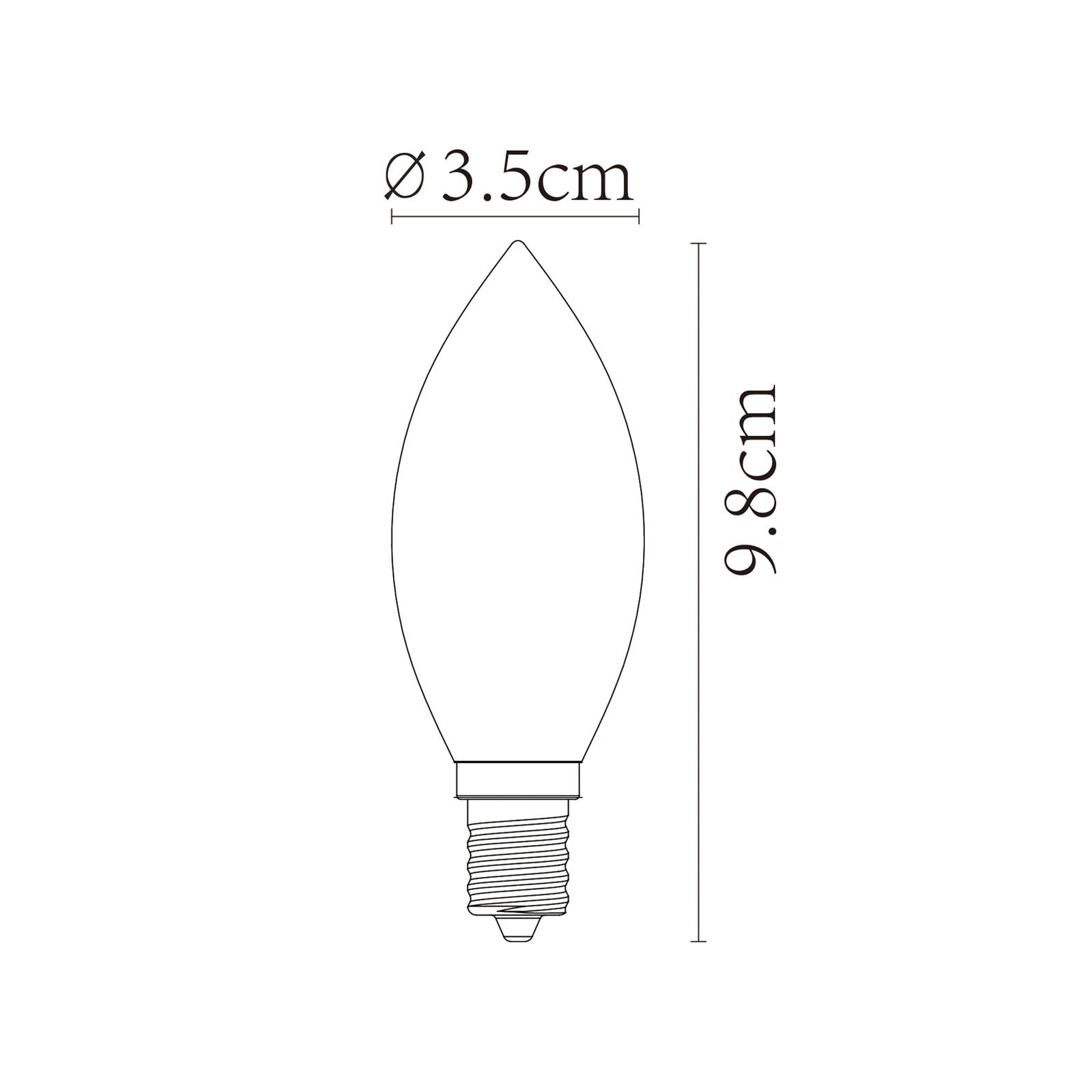 LED-Kerzenlampe E14 3W 2.200K dimmbar von Lucide
