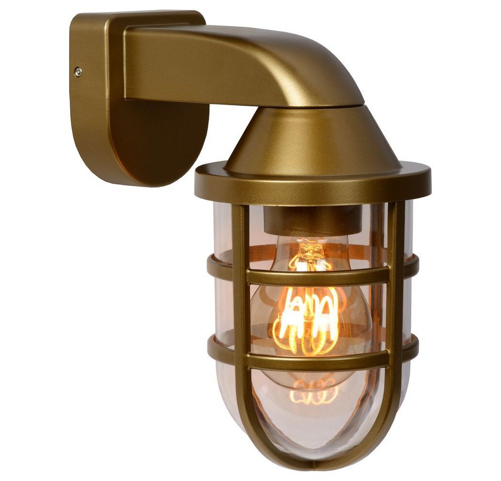 Lucide Außen-Wandleuchte Wandleuchte Lewis in Gold-matt E27 IP44 von Lucide