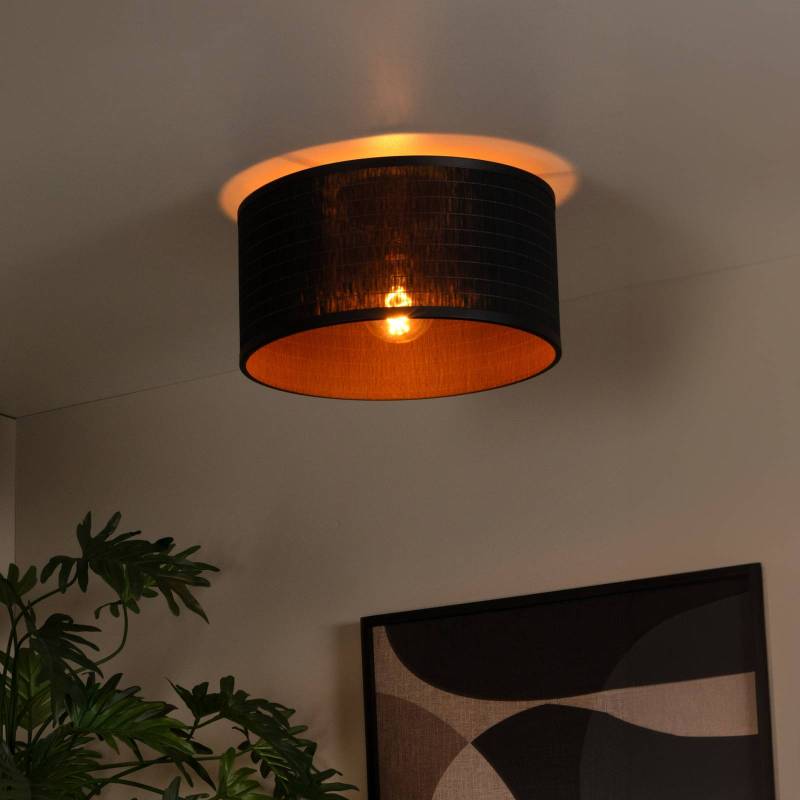 Deckenleuchte Tagalog aus Rattan, schwarz/natur Deckenleuchte Tagalog aus Rattan, schwarz/natur von Lucide