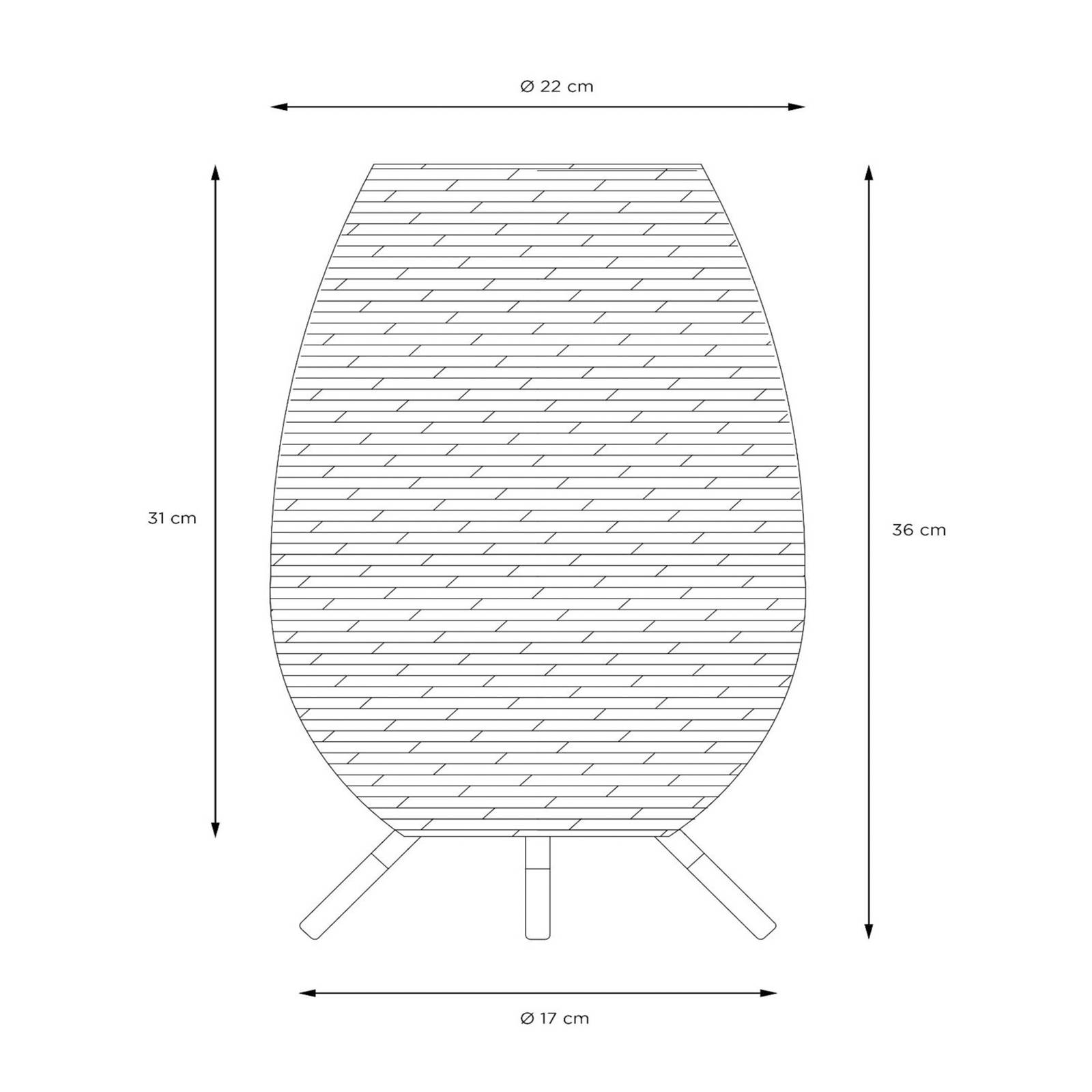 LED-Außentischleuchte Colin, Akku, 36 cm, natur von Lucide