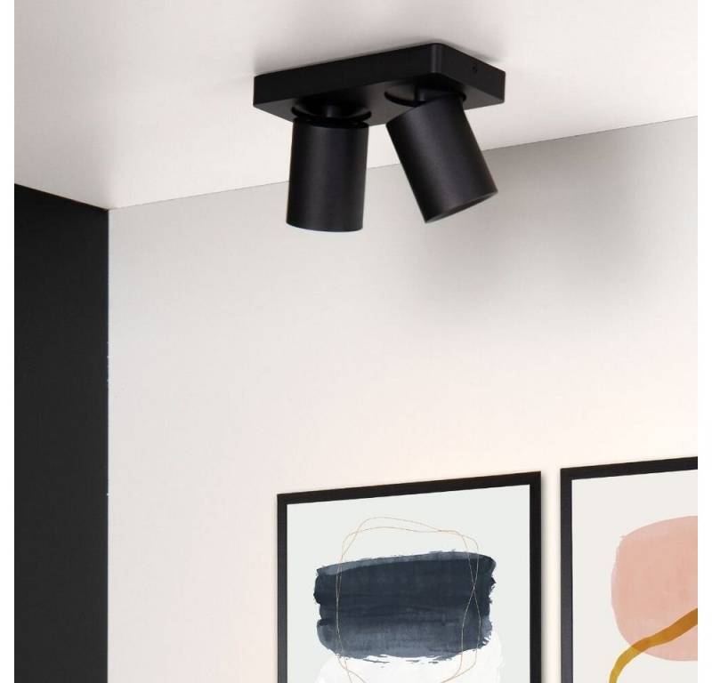 Lucide LED Deckenleuchte Nigel, Farbe: Schwarz, Brennstellen: 2-flammig, Ja, Extra-Warmweiß von Lucide