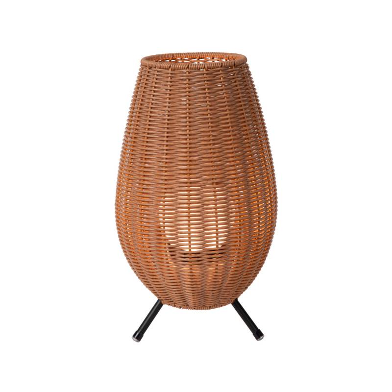 Lucide Led Außentischleuchte Tischlampe Lampe Akku Holz Schwarz Touchdimmer 36cm B-Ware von Lucide