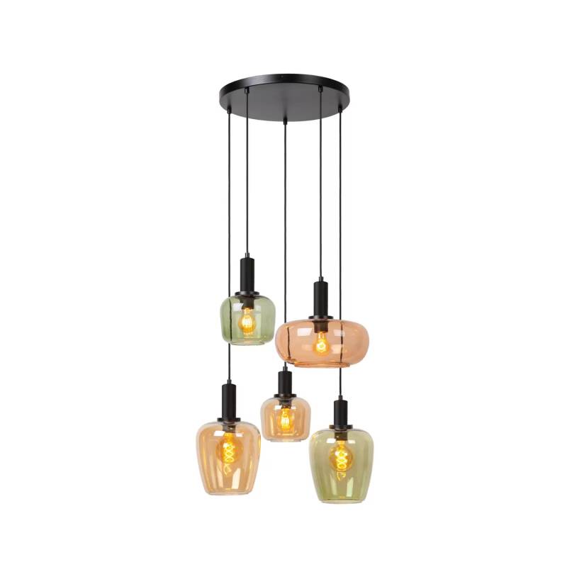 Lucide Pendelleuchte Ilona Glas Multicolor ø 45 Cm 5 Flammig Deckenlampe Lampe B-Ware von Lucide