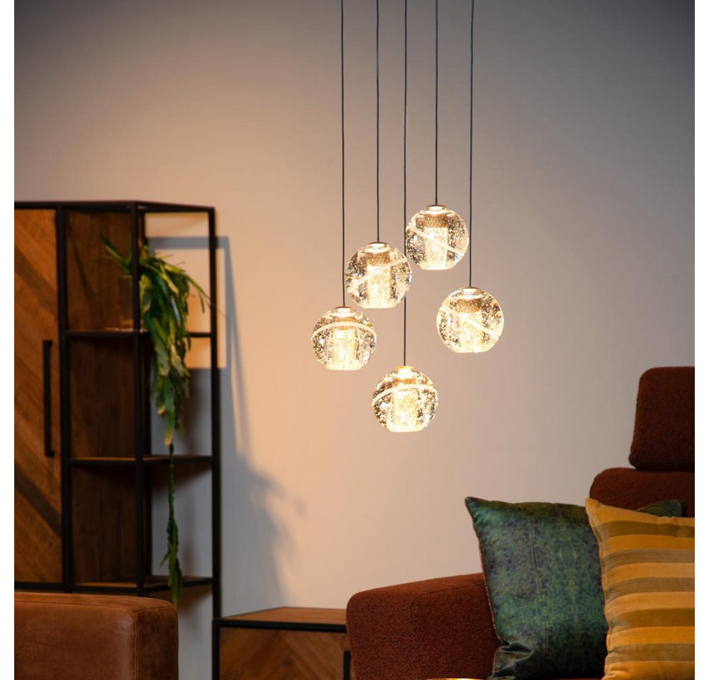 Lucide Pendelleuchte LED Pendelleuchte Dilenko in Gold-matt und Transparent 5x 3,5W 700lm, LED von Lucide