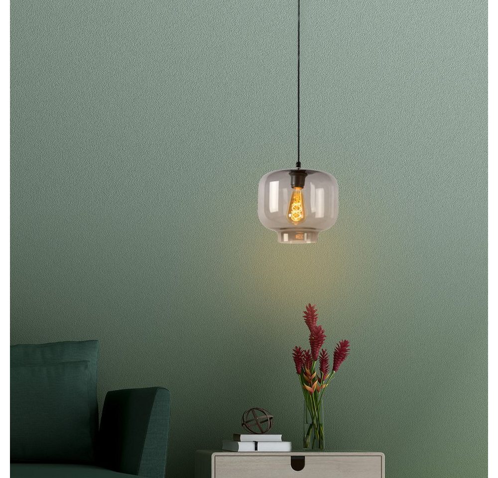 Lucide Pendelleuchte Pendelleuchte Medine in Grau und Schwarz E27 von Lucide