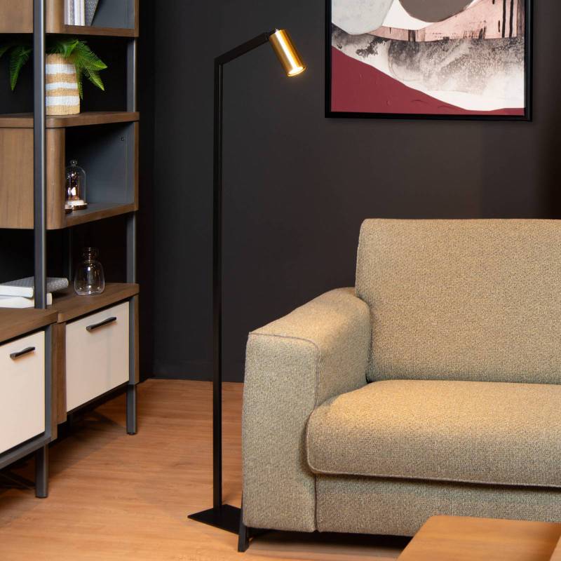 Stehlampe Sybil dreh- und schwenkbar schwarz/gold Stehlampe Sybil dreh- und schwenkbar schwarz/gold von Lucide