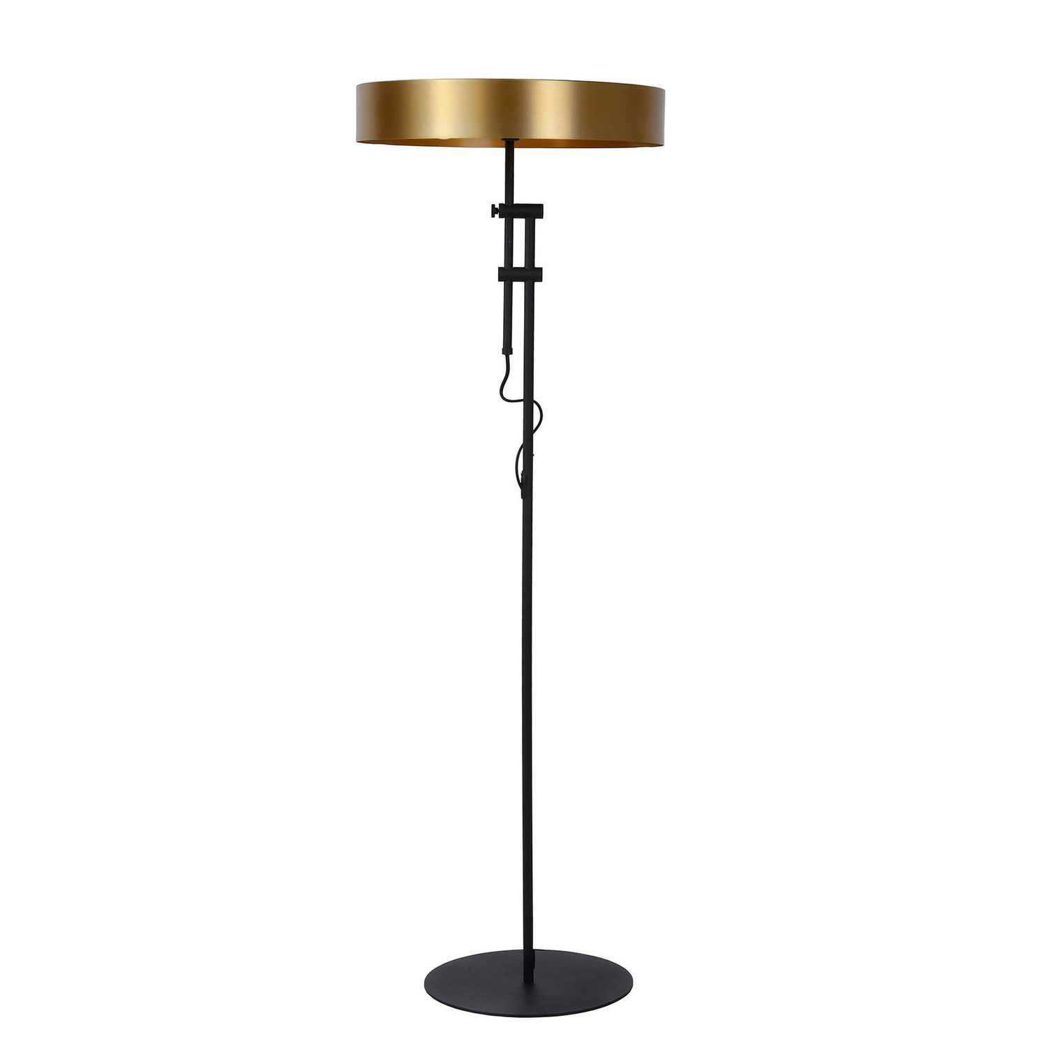 Lucide Stehleuchte Giada Mit Flachem Schirm In Gold Stehlampe Lampe Leuchte S944 B-Ware von Lucide