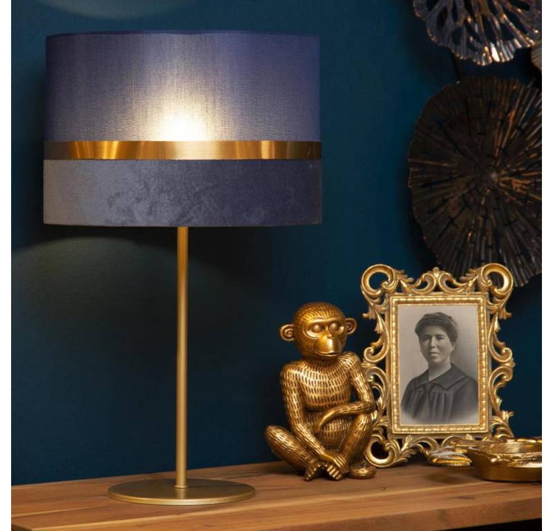 Lucide Tischleuchte Tischleuchte Extravaganza Tusse in Blau und Gold E14 von Lucide
