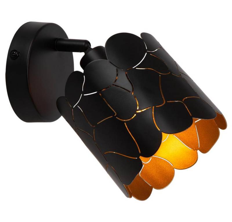 Lucide Wandleuchte Wandleuchte Almelo in Schwarz-matt und Gold-matt E14 von Lucide