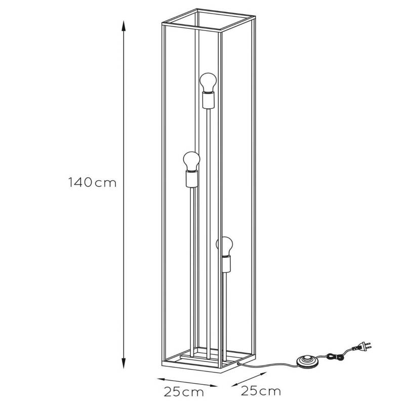 Stehleuchte Arthur mit Metallrahmen, dreiflammig Stehleuchte Arthur mit Metallrahmen, dreiflammig von Lucide