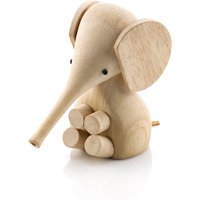 Lucie Kaas - Gunnar Flørning Baby Elefant Holzfigur, H 11 cm / Gummibaum natur von Lucie Kaas
