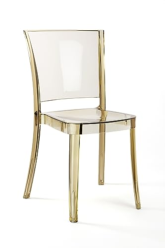 Lucienne Stuhl transparent durchsichtig - Design durchsichtiger Stuhl polycarbonat bernsteingelb - 4 Stühle von Lucienne