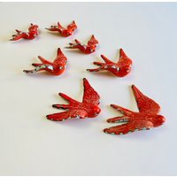Rote Schwalben Aus Portugal. Handgefertigte, Bemalte Und Glasierte Keramikvögel. Lebendige Kunst An Der Wand. Sehr Gut Geeignet Als Geschenk Für Rote Schwalben Aus Portugal. Handgefertigte, Bemalte Und Glasierte Keramikvögel. Lebendige Kunst An Der Wand. Sehr Gut Geeignet Als Geschenk Für von Lucilinha