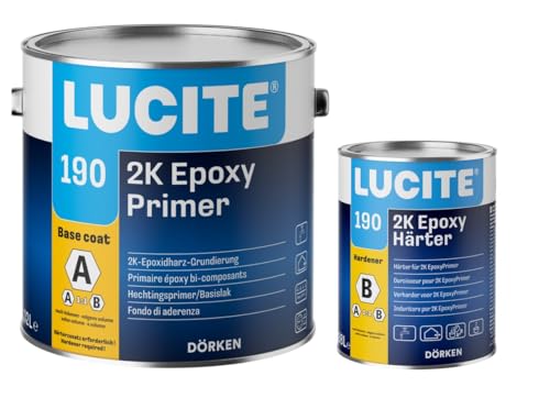 Lucite 190 2k Epoxy Primer inkl. Härter 1L (0,51L + 0,49L) Profi Epoxydharz-Grundierung für Innen und außen von Lucite