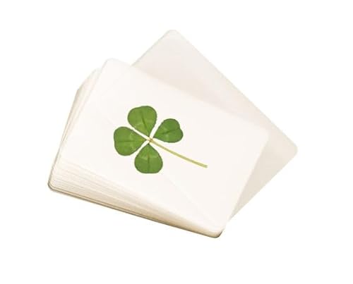 Sattie Echter laminierter echter 4-blättriger Kleeblatt mit Echtheitszertifikat, grün von Luck Trader