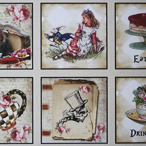 Luck and Luck Alice im Wunderland-Aufkleber-Blatt x 35 Hochzeits-Party-Getränk Essen Sie Mich Luck and Luck Alice im Wunderland-Aufkleber-Blatt x 35 Hochzeits-Party-Getränk Essen Sie Mich von Luck and Luck